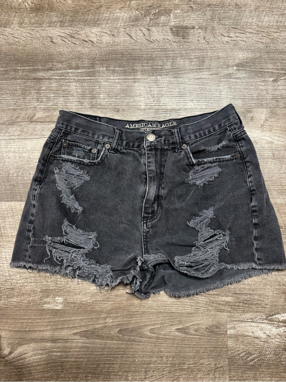 American Eagle Mom Short Black Jean Shorts Size 6